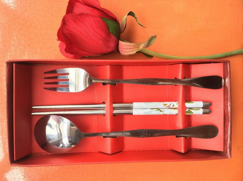不锈钢餐具叉勺筷定制便携餐具三件套创意家居婚庆活动礼品定做
